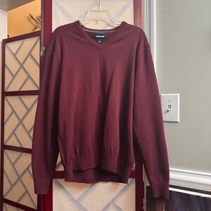 Lands End Supima Cotton V Neck Sweater Size:L